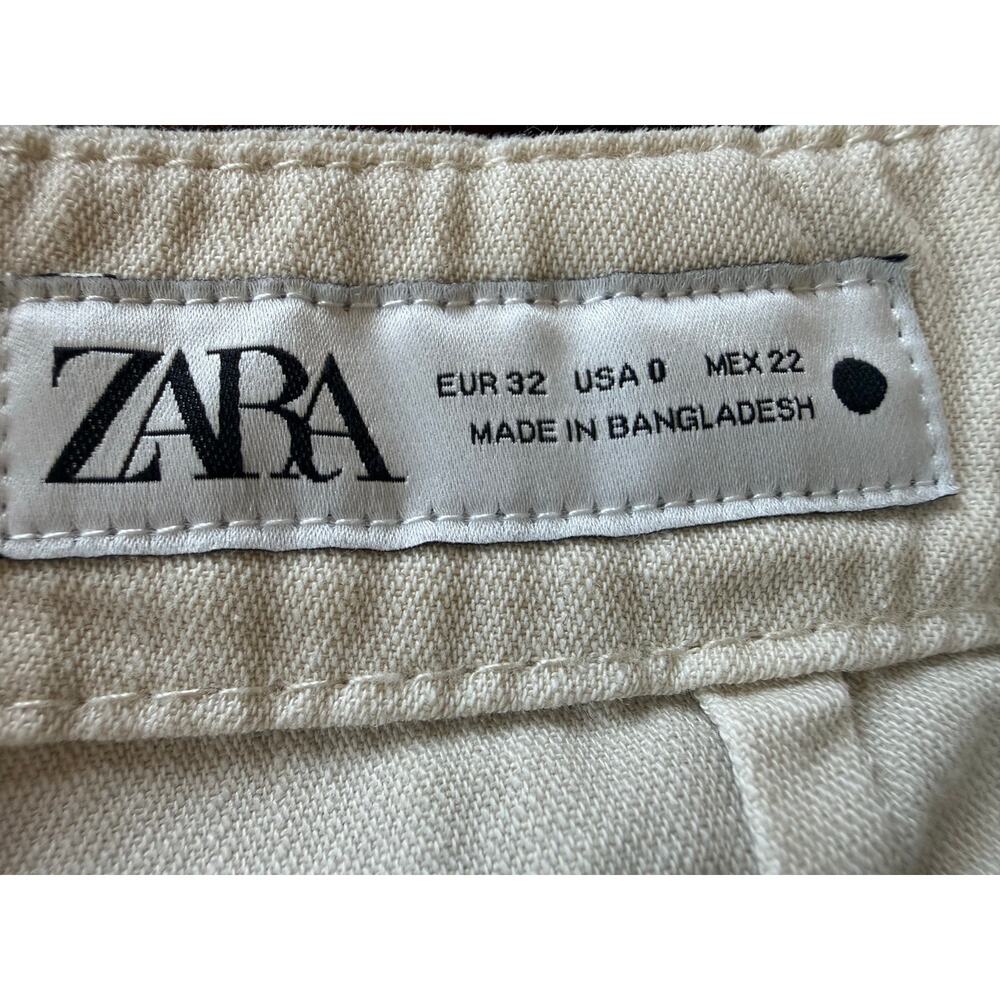 Zara Womens Cargo Pants Size 0 Bone Mid Rise Gorpcore Utility Outdoor Camping - Picture 9 of 9